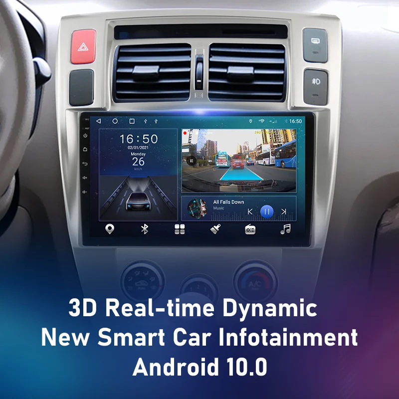 Автомагнитола JMCQ 2 Din Android 10 для Hyundai Tucson 2004 2005 2006 2009 мультимедийный видеоплеер GPS