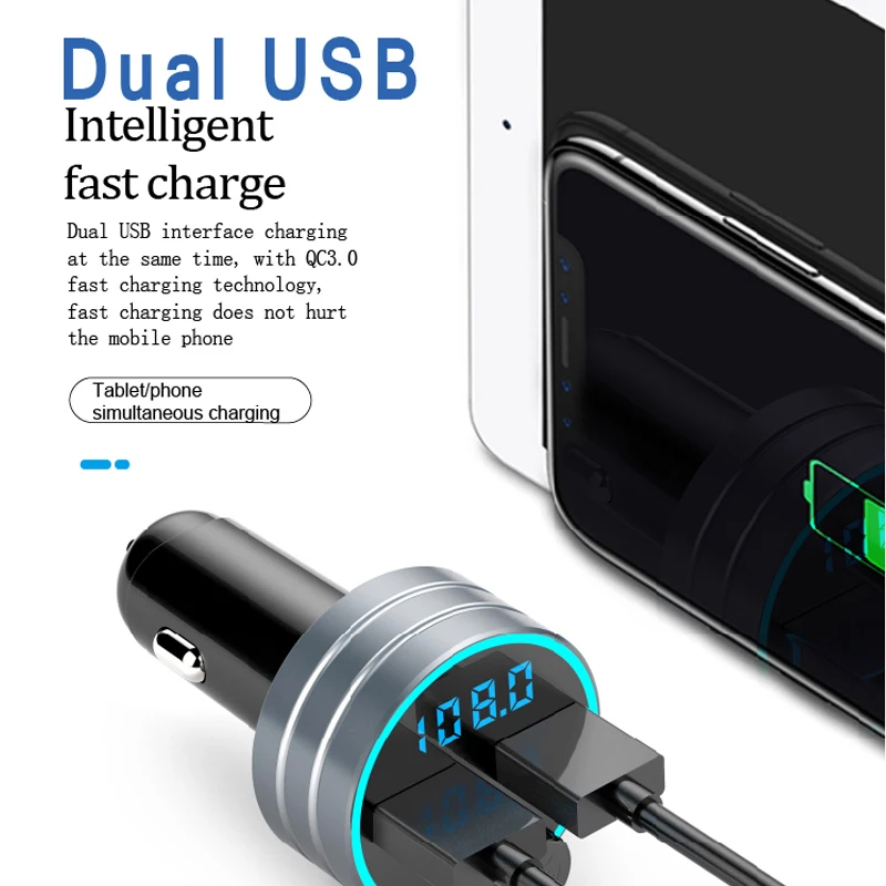 Автомобильный Bluetooth 5 0 FM передатчик беспроводной громкой связи аудио приемник