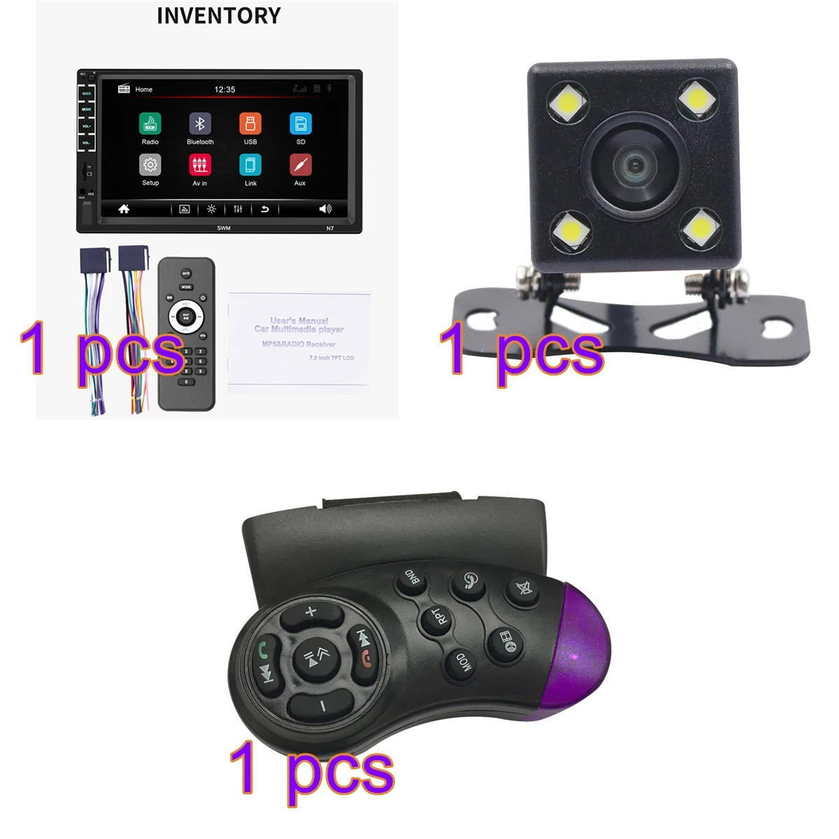 

support mirror rear camera 2 din car radio MP5 stereo receiver support mirror rear camera capacitive screen car radio car stereo