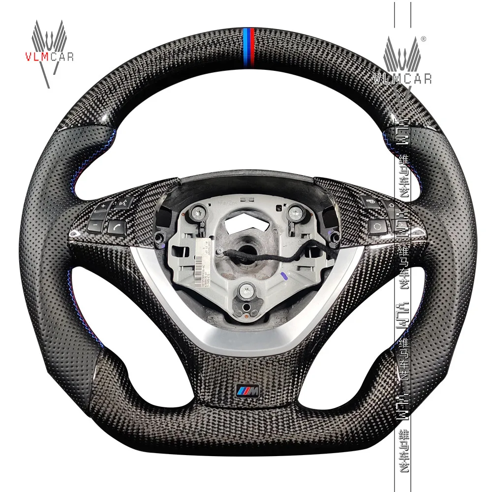 

VLMCAR Private Custom Carbon Fiber Steering Wheel For BMW X5 X6 E70 E71 Car Accessories Led Display Flat Bottom