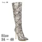 Демисезонный женские сапоги до колена на толстом высоком каблуке женские высокие сапоги до бедра размера плюс 34-40, 41, 42, 43, 44, 45, 46, 47, 48 (Европа)