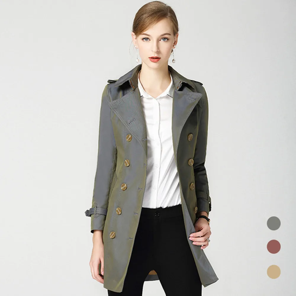 

High Quality Autumn Winter New fashion Women windbreaker Trench jacket long sleeve coat female Outwear with belt