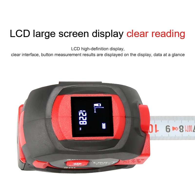 LM40T 2 in 1 Laser Ranging Tape Measure Buildings, Interior and Exterior Decoration Design Engineering Measurement rangefinder