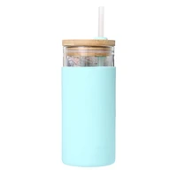 water bottle anti scalding with straw high borosilicate glass portable drinking cup for home simple style water cup