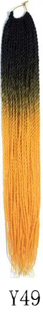 Qphair Ombre Сенегальские вьющиеся волосы крючком косы 24 дюйма 30 корней/упаковка синтетические плетеные волосы для женщин черные кроличьи волосы - Цвет: y49