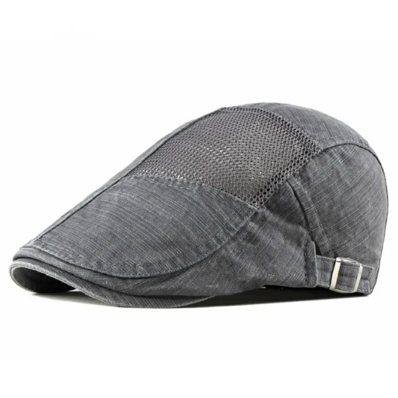 Хлопковая сетчатая кепка газетчика из плоского плюща дышащий берет для гольфа