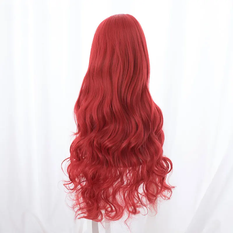 Movie Aquaman Heroine Hai Hou Mae La Red Side Long Curly Hair Cos Wig Anime Cosplay Game Fluffy Female Perform 85CM | Тематическая