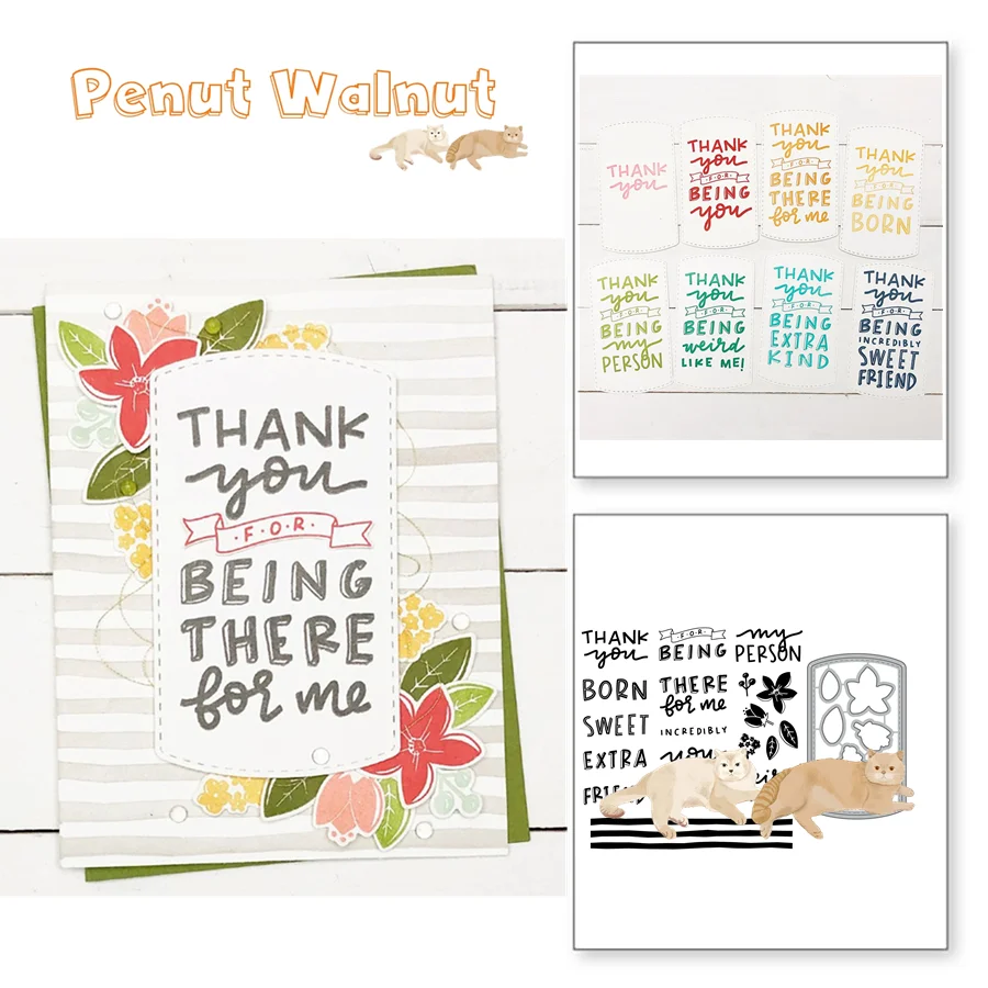 Слова благодарности весенний цветок штамп набор металлические Вырубные штампы