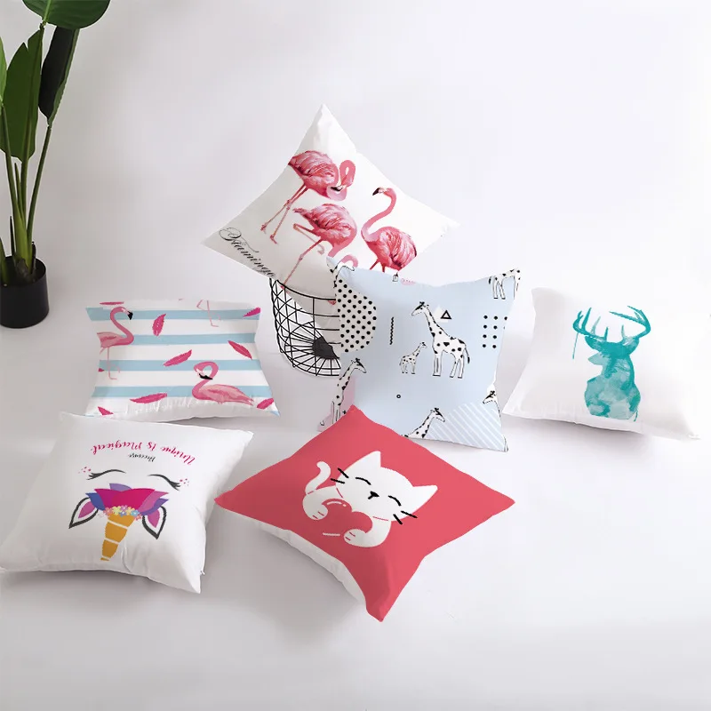

Fashion cartoon unicorn decorative pillow sofa pillow bedroom pillowcase wholesale