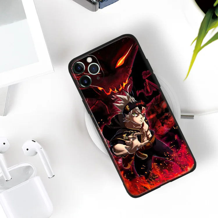 asta black clover art manga anime silicone phone case for iphone se 6 6s 7 8 plus x xr xs 11 12 mini pro max glass cover shell free global shipping