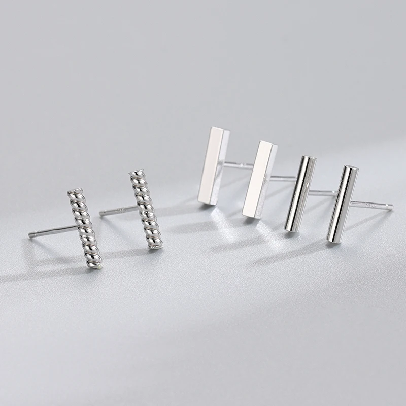 Недорогие модные маленькие квадратные серьги-гвоздики из стерлингового серебра