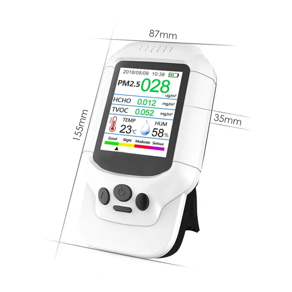 

Air Quality Detector With Color LCD Multifunctional Operating System Detector For Indoor Formaldehyde HCHO PM1.0 PM2.5 PM10 TVOC