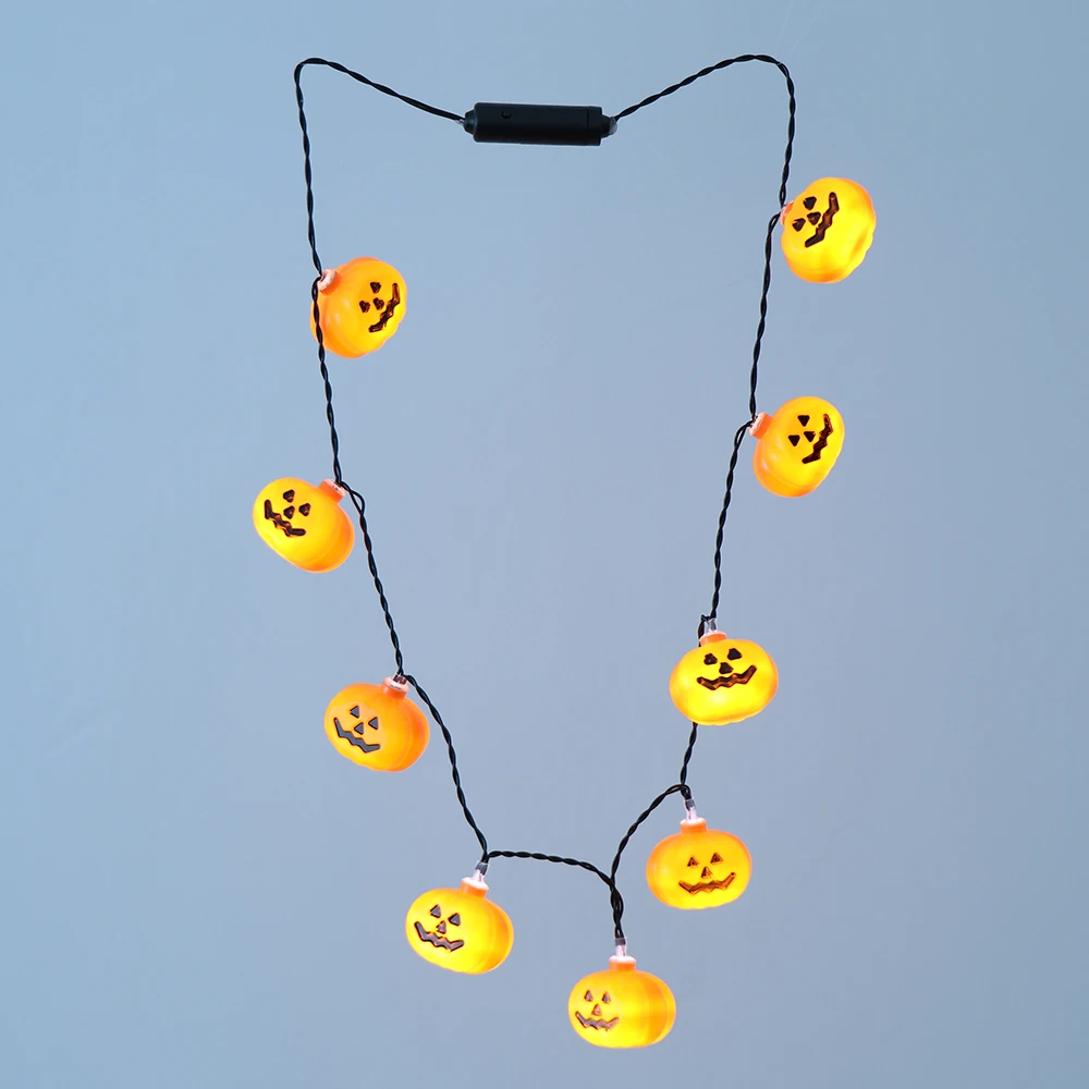 Хэллоуин Многоцветный светодиодное ожерелье световая гирлянда Праздничные огни