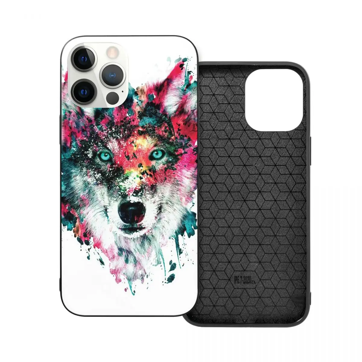 

Wolf II PC Glass TPU Phone Case for iPhone 13 12 11 Xs Xr X Pro Max Mini 7 8 Se2 Plus 6 6S