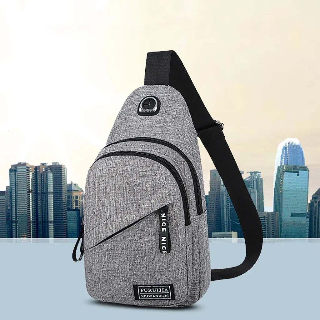 Модная поясная сумка мужская из ткани Оксфорд нагрудная маленькая модная с