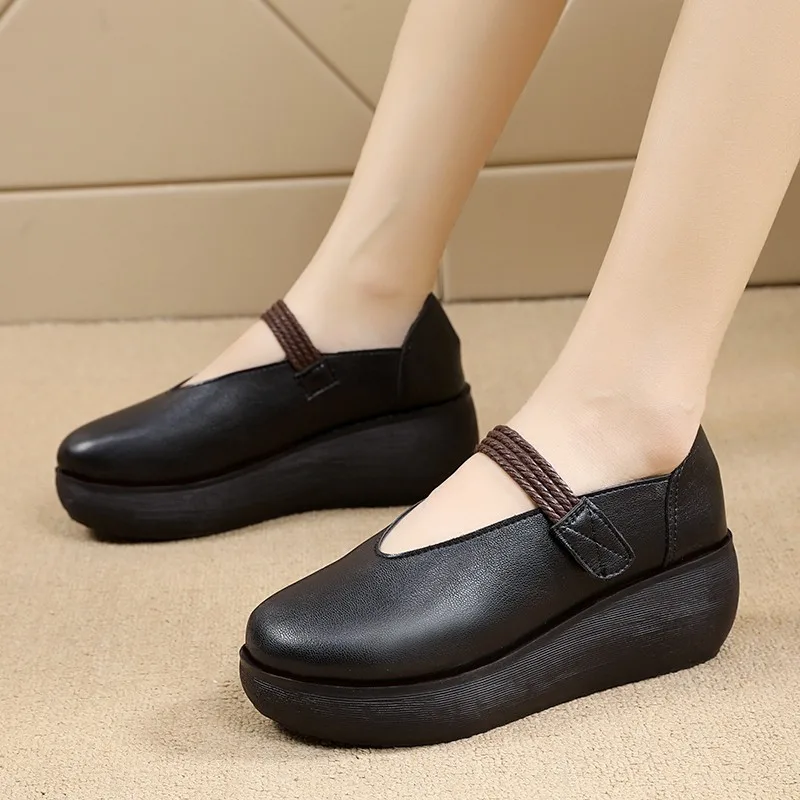 Женские туфли в стиле ретро Туфли Мэри Джейн национальном повседневные на