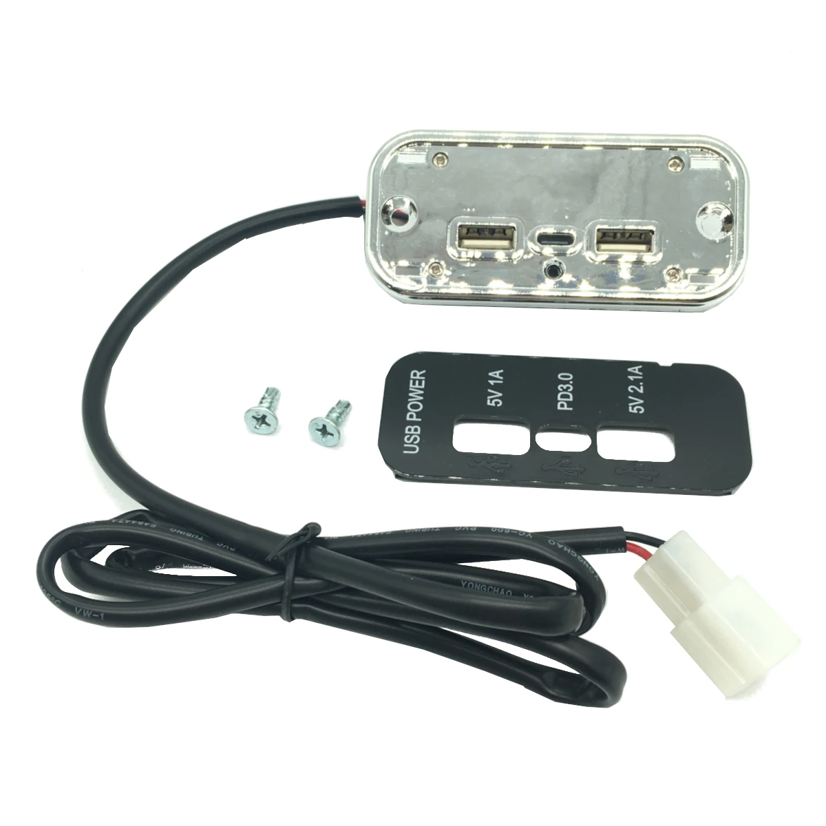 3 ports 18w pd type c 2 1a 1a usb car charger socket 12v 24v for motorcycle auto truck atv boat rv bus power adapter outlet free global shipping