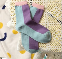 10pairslot comfortable cotton socks stitching color breathable socks wholesales