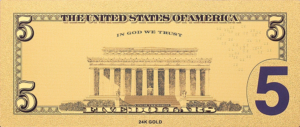 Античный доллар сувенир $5 старая банкнота 24k позолоченная Золотая