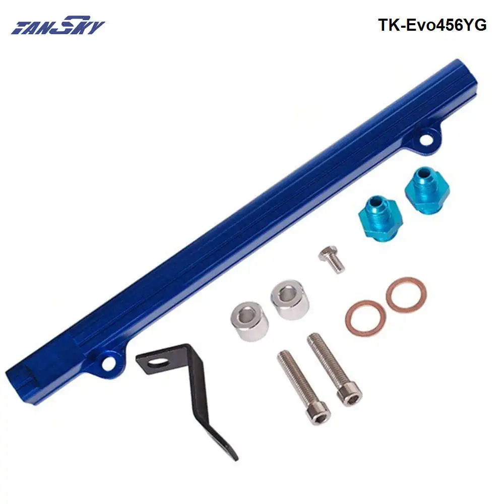 For Mitsubishi 4G63 EVO4/5/6 Top feed Injector Fuel Rail Turbo Kit Blue Aluminium Billet HQ jdm TK-Evo456YG | Автомобили и