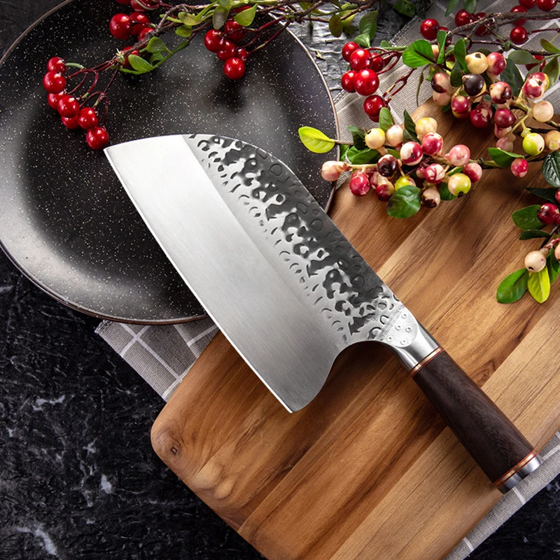 Утилита кованые 8 дюймов Кухня Ножи Нержавеющая сталь Кливер шеф повара Тесак