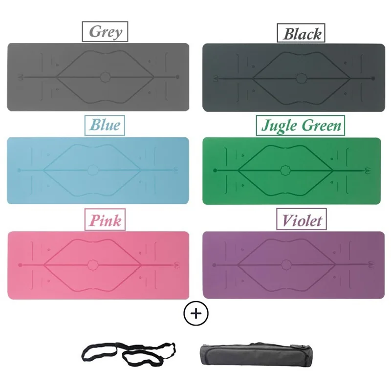 5 мм толстый PU Противоскользящий спортивный коврик натуральный резиновый для