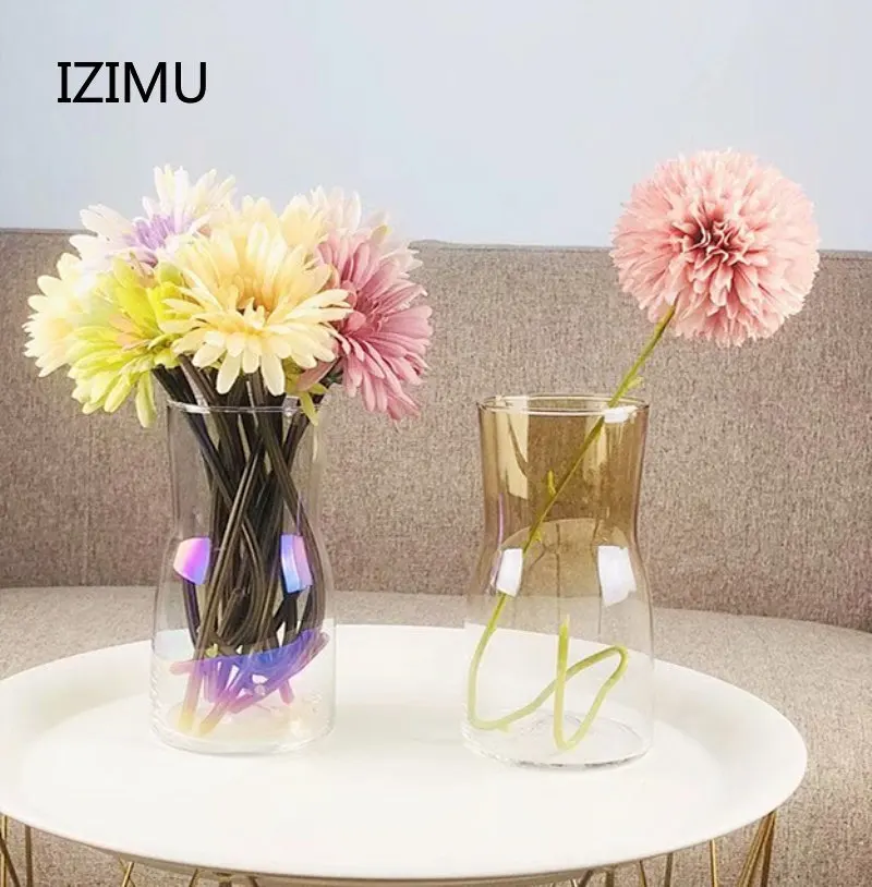 

Nordic Flower Glass Vase Electroplating Aurora Dried Flower Vase Decorative Glasses Home Decoration Plants Pots Plant Holder