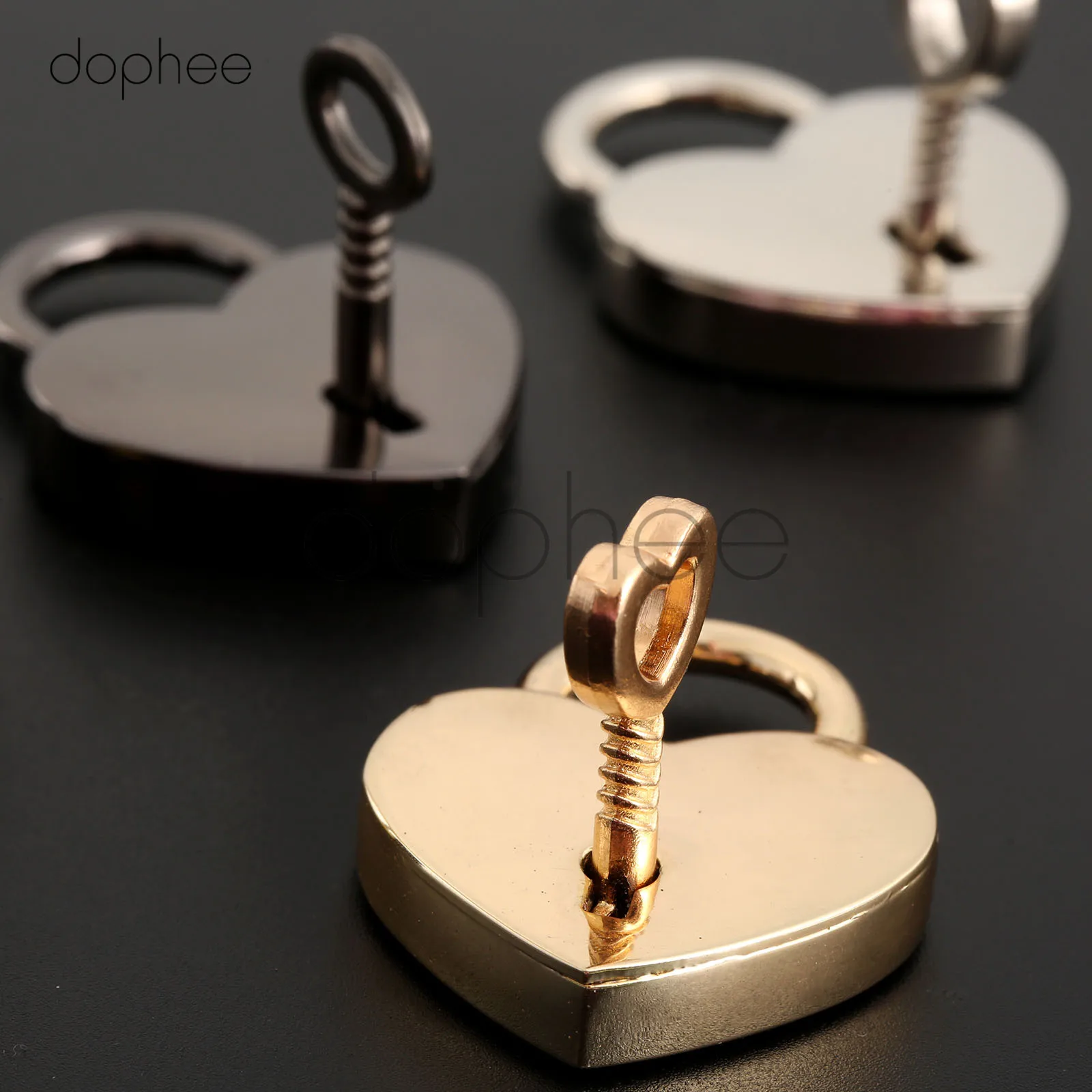 Dophee 1 шт. 39*30 мм мини любовь в форме сердца Блокировка блокировки 4 цвета с ключом
