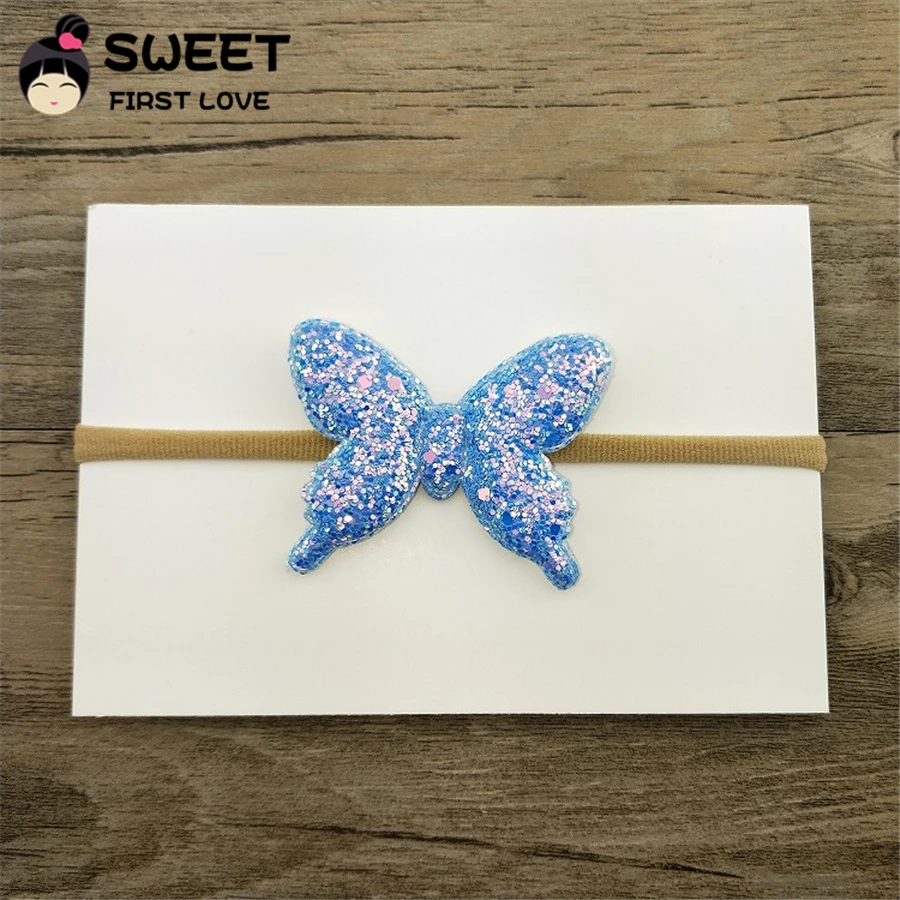 6 шт./лот повязка на голову с бабочкой для новорожденных эластичная резинка