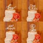 Деревянный Топпер для торта с днем рождения, 1 шт., цветок 