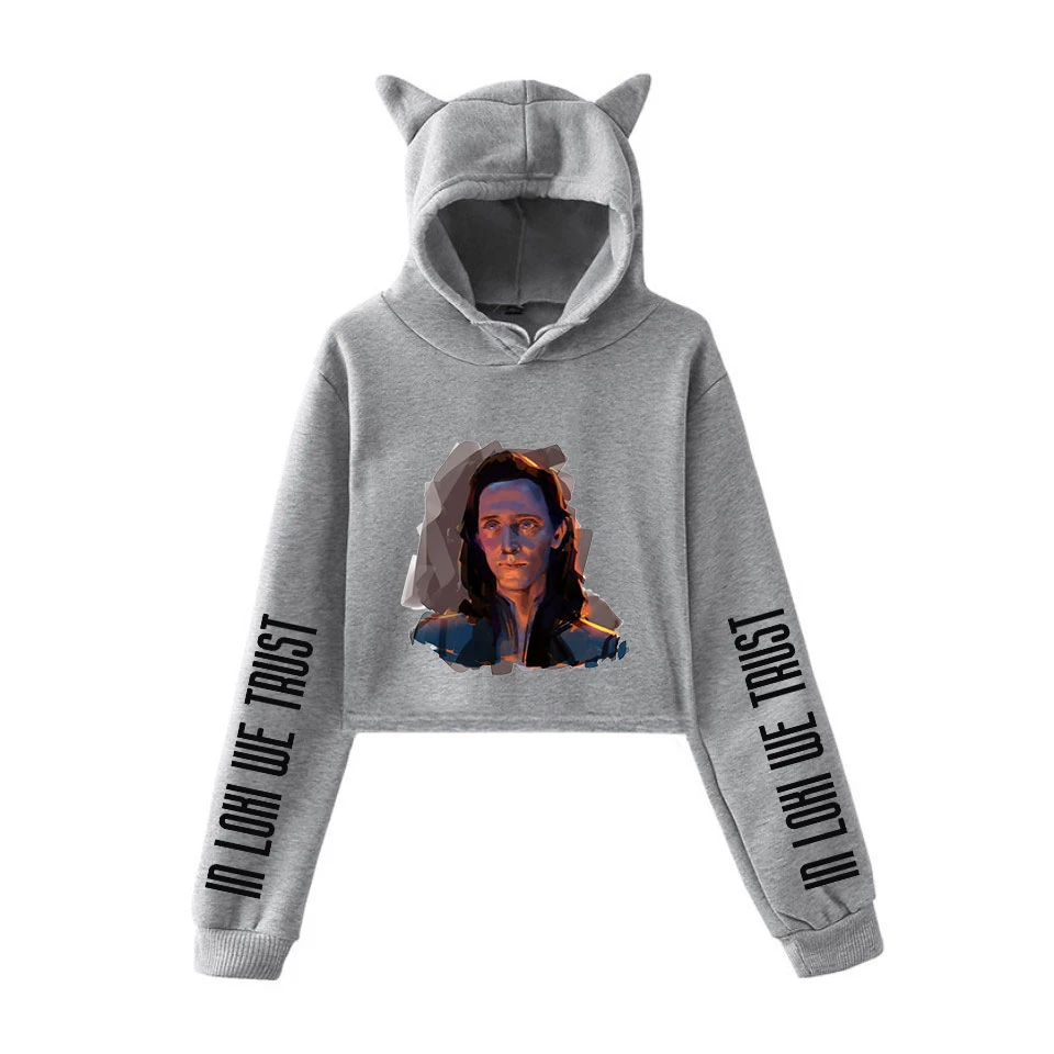 LOKI Sweatshirt Kawaii Cat Ears Hoodies Womens Sweatshirt Loki Fashion Cropped Tops Girls Clothes pullovers sweetshirts