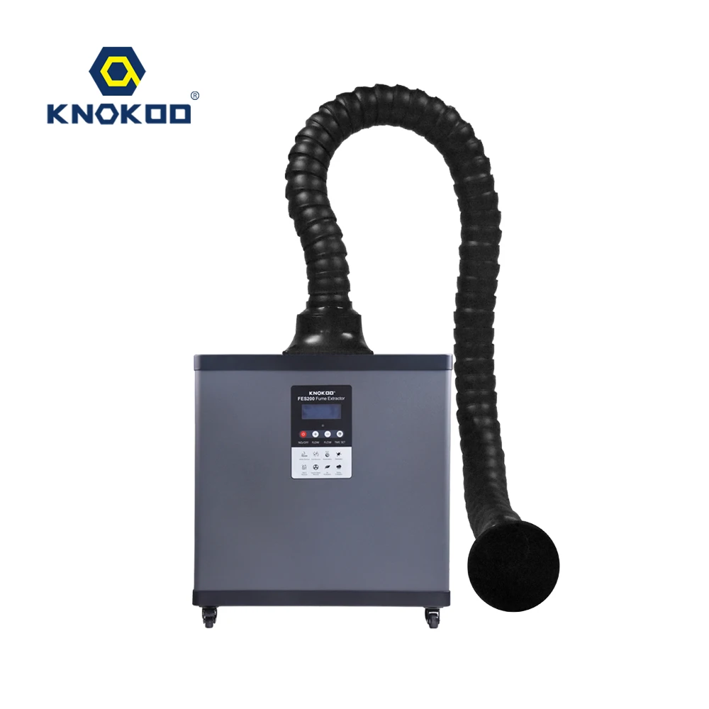 FES200-Gray KNOKOO 200 Вт Цифровой дисплей дистанционное управление пайка вытяжка дыма поглотитель FES200 лазерный дым машина для очистки воздуха - Цвет: FES200-Gray