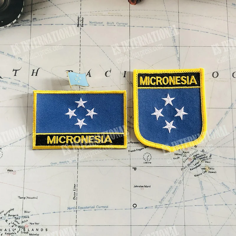 Значки с национальным флагом Микронезии повязка на руку нашивки вышивкой и