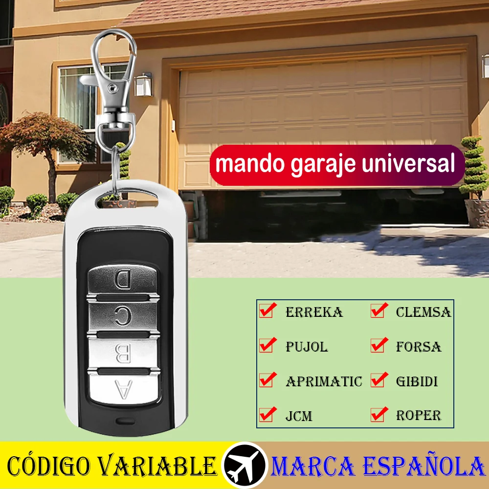

Multi-Frequency Cloner Garage Remote For APRIMATIC ERREKA PUJOL JCM ROPER GIBIDI FORSA Garage Door Remote Control