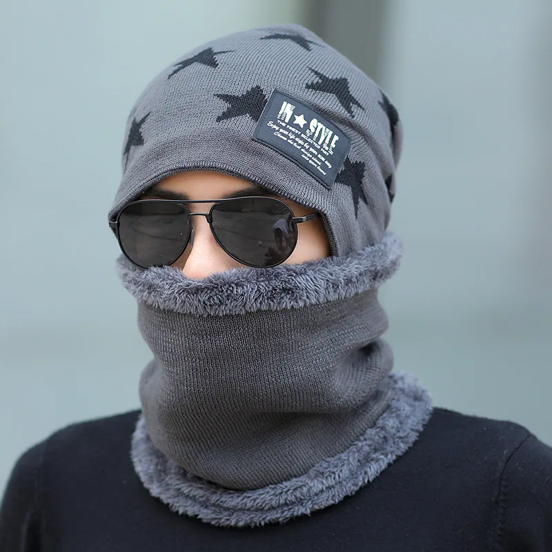 Новинка мужская шапка шарф коралловые флисовые колпачки для мужчин и женщин