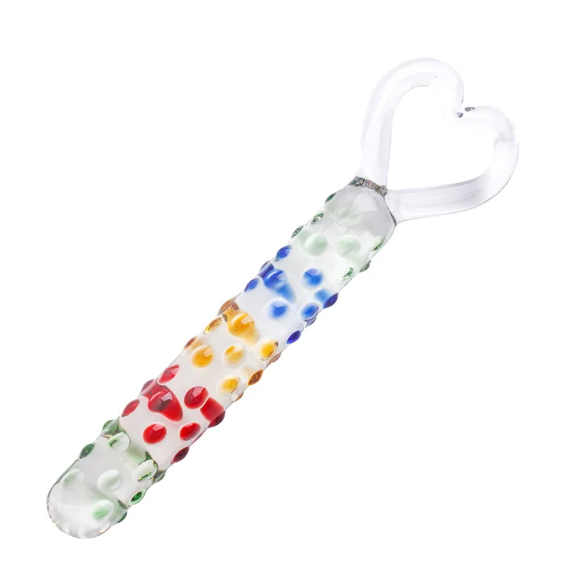 CW0074 Heart Shape Crystal Glass AV Stick with Spots Masturbation Rod Anal Plug | Красота и здоровье
