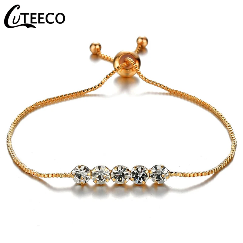 AJ3236-1 CUTEECO европейские модные женские Подвески браслет кубического циркония бренд браслет Бесконечность Браслеты для женщин ювелирные изделия подарок - Окраска металла: AJ3236-1