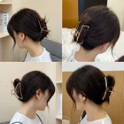 Заколка-краб для волос в Корейском стиле женская, металлическая шпилька для волос с простым дизайном, элегантный аксессуар для волос