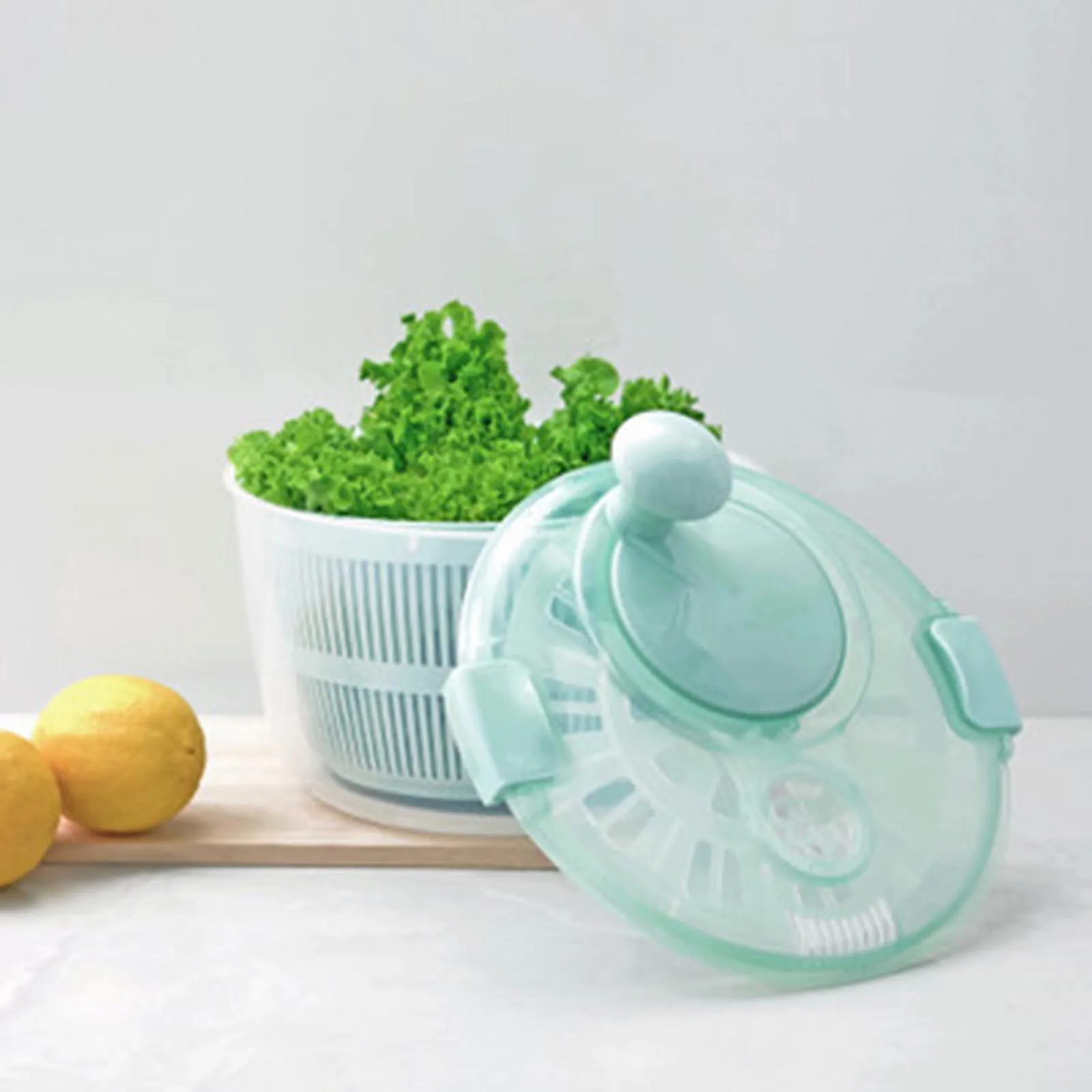 

Vegetable Washer Dry Off Drain With Rotary Handle 5L Salad Spinner Vegetable Basket Kitchen Storage Supplies