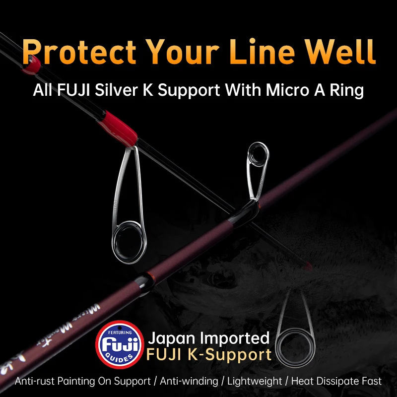 Kingdom MicroMonster Trout Rod 1.55m 3 Section Casting Spinning FUJI Guide UL Light Travel Pole Stream Ejection Fishing Lure Rod