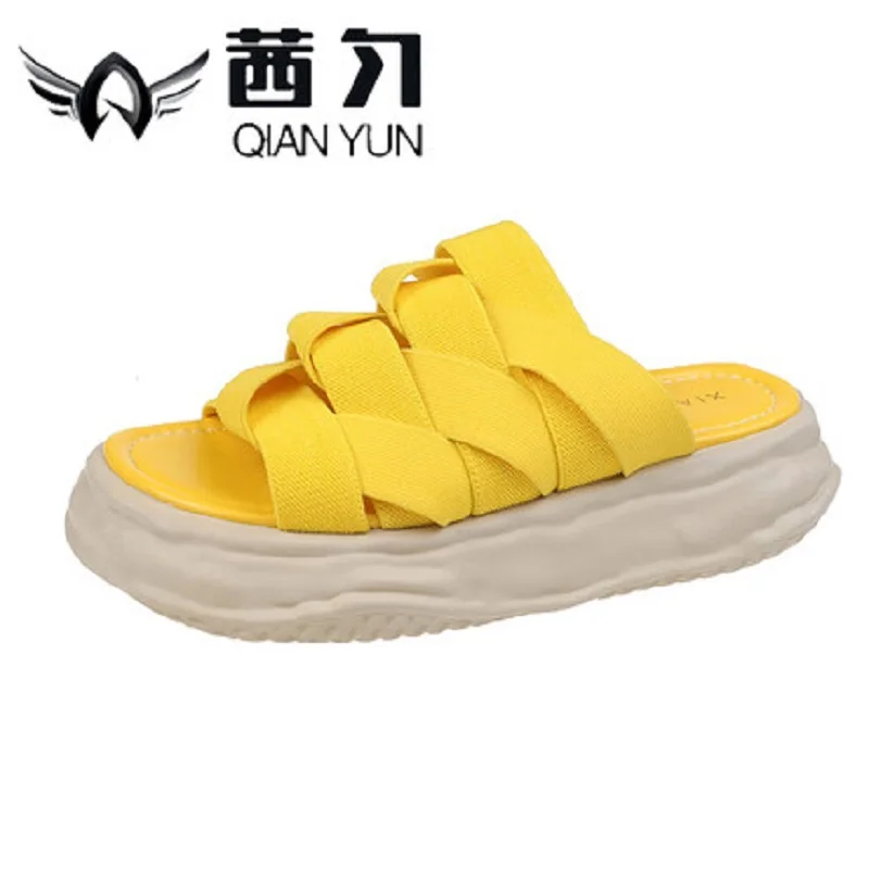 

Simple Solid Color Casual Fashion Ladies Slippers Summer New Thick-Soled Non-Slip Wear-Resistant Beach Shoes.
