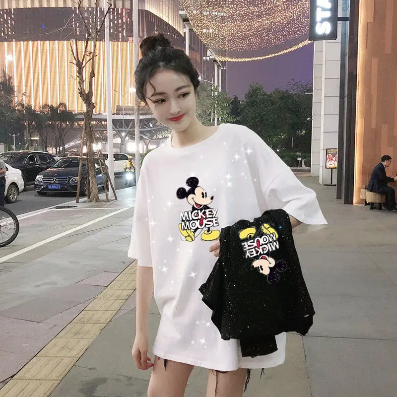 

Disney Duck Women T Shirt Mickey Casual Women Short Sleeve Tops For Ladies Lion King Tshirt Women Regular T Shirt Female Tee MQ1