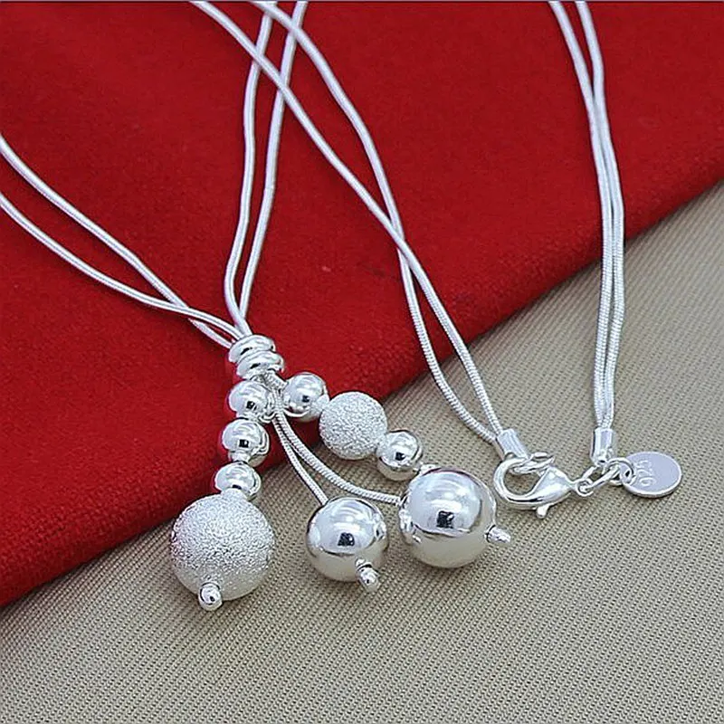 Новое роскошное Брендовое ожерелье из серебра 925 пробы с круглыми шариками