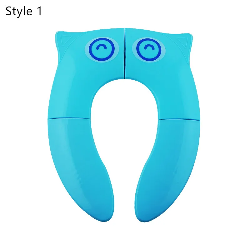 style 1 blue owl Портативный детский дорожный горшок для сиденья детский складной Туалет обучающее сиденье Чехол для малыша моча помощник Подушка Детский горшок местный - Цвет: style 1 blue owl