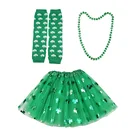 Юбка-пачка для девочек, трехслойная, из фатина, зеленого цвета, с ожерельем, От 0 до 8 лет