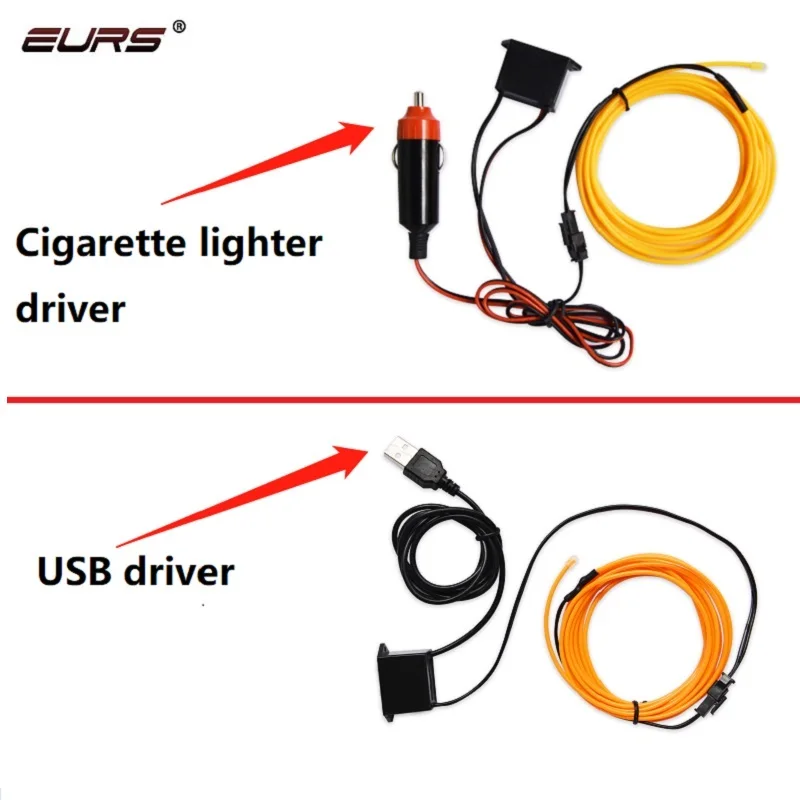 EURS 5 м DRL светодиодный светильник ленточный автомобильный интерьерный ing USB