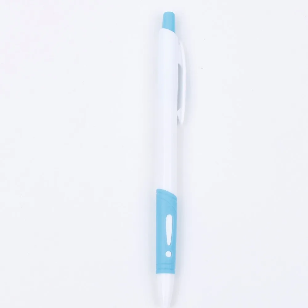 

1 Pc Random Plastic Ballpoint Pen Simple Style Pressed White Rod Blue Ink 0.7mm Ball Point Pen School Supplies For Kids Writing