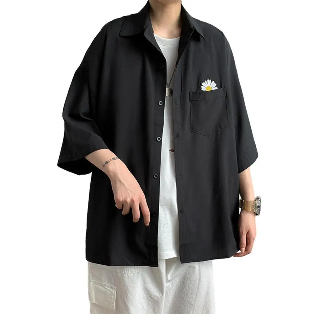 

Рубашка Marguerite мужская с рукавом 2021, повседневная одежда с карманами, рабочая одежда, на лето, рубашка