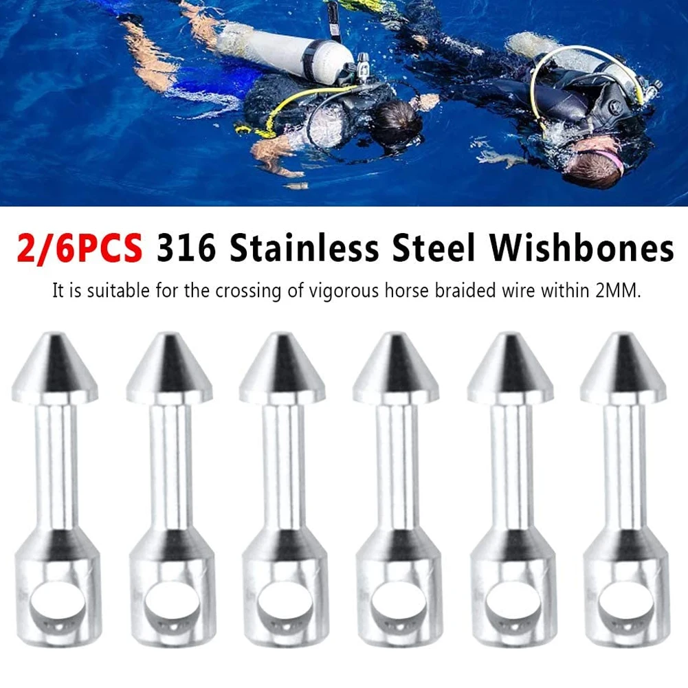 

2/6pcs Stainless Steel Spear Band Wishbone Nail Fish Fork For Spearfishing Scuba Diving Fishing Tackle Tool Accessories