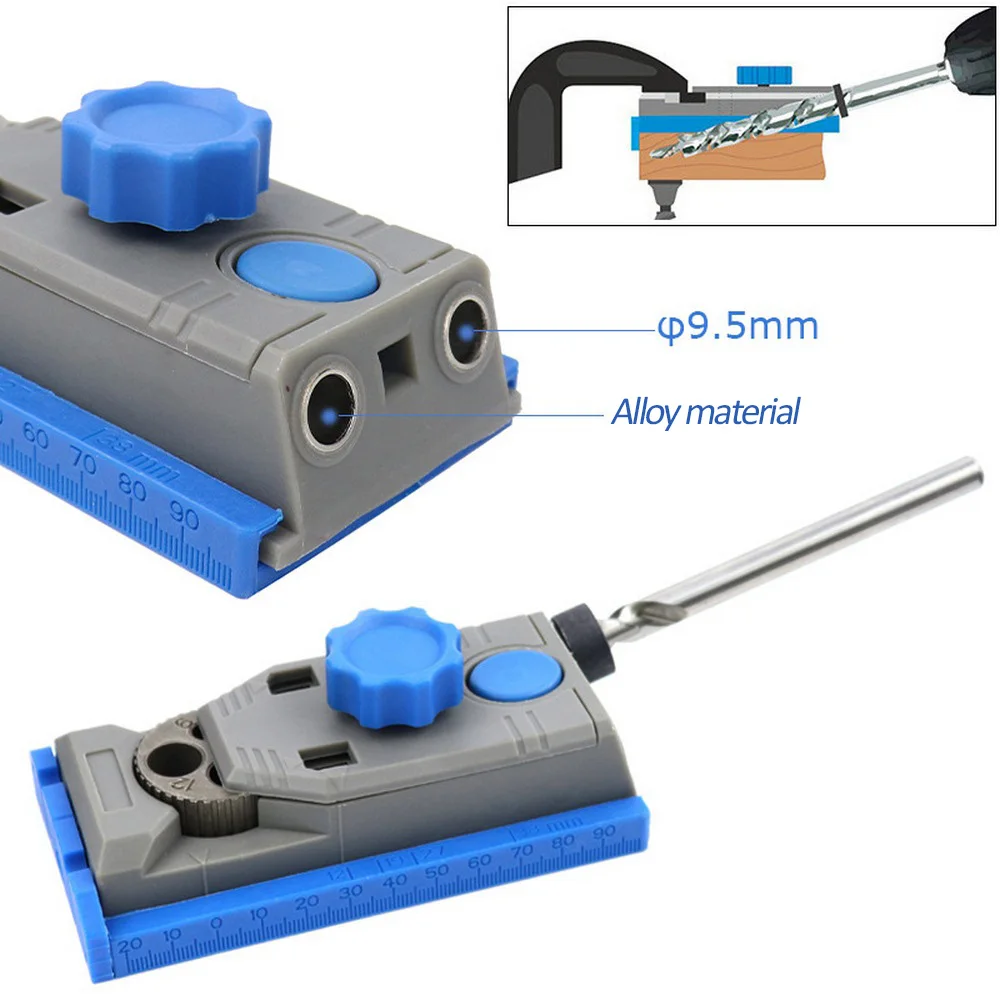 

2-In-1 Drilling Locator 25pcs Straight Hole Oblique Holes Locator with Scale Board Connector Saw Master Set Woodworking Tools
